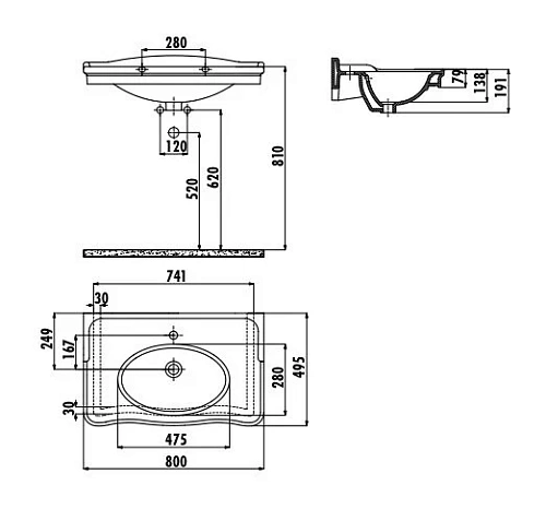 Раковина Creavit Antik AN080-00CB00E-0000 80 см Раковина Creavit Antik AN080-00CB00E-0000 80 см