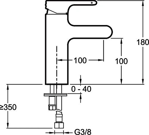 Смеситель для раковины Jacob Delafon Singulier E10496-CP Смеситель для раковины Jacob Delafon Singulier E10496-CP