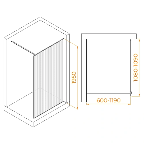Душевая перегородка RGW Walk In WA-08 1100 мм 06100811-151 хром, Easy Clean Душевая перегородка RGW Walk In WA-08 1100 мм 06100811-151 хром, Easy Clean