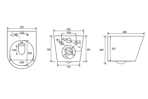 Унитаз подвесной ABBER Bequem AC1102T белый, безободковый, смыв торнадо с крышкой микролифт Унитаз подвесной ABBER Bequem AC1102T белый, безободковый, смыв торнадо с крышкой микролифт