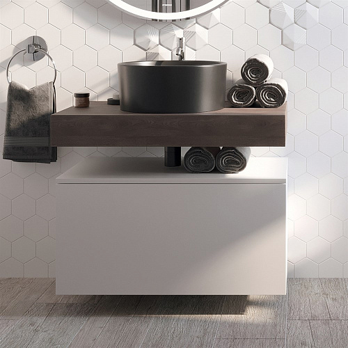 Столешница STWORKI Ольборг 80 дуб карпентер, без отверстий, с тумбой 80 481915 Столешница STWORKI Ольборг 80 дуб карпентер, без отверстий, с тумбой 80 481915