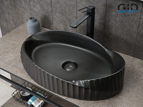 Раковина Gid Bm888 53358 накладная черная матовая 60x38.5x13.5 Раковина Gid Bm888 53358 накладная черная матовая 60x38.5x13.5