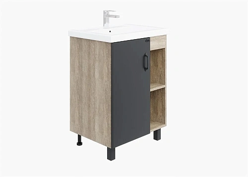 Тумба под раковину Onika ТИМБЕР 60.01 серый мат./дуб сонома 106116 Тумба под раковину Onika ТИМБЕР 60.01 серый мат./дуб сонома 106116