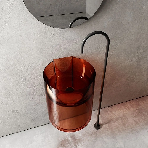 Раковина ABBER Kristall AT2704Opal подвесная, прозрачная, коричневая Раковина ABBER Kristall AT2704Opal подвесная, прозрачная, коричневая