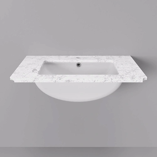 Раковина ArtDecco Francoise 81 AFNCM081S мраморная, белый с серым Раковина ArtDecco Francoise 81 AFNCM081S мраморная, белый с серым