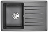 Картинка анонса товара «кухонная мойка granula 7602, чёрный, стандарт кварц 760х500»