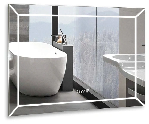 Зеркало SILVER MIRRORS 800x600 часы, сенсорный выключатель VOLL (ФР-00001399) Зеркало SILVER MIRRORS 800x600 часы, сенсорный выключатель VOLL (ФР-00001399)