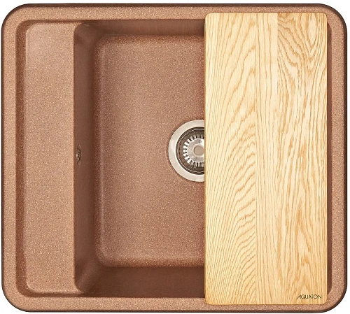 Кухонная мойка Aquaton Беллис 57 1A724932BS270 из литого мрамора, терракот Кухонная мойка Aquaton Беллис 57 1A724932BS270 из литого мрамора, терракот