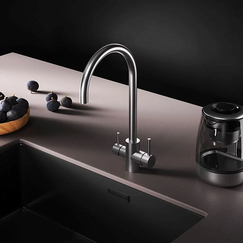 Смеситель для кухни AM.PM X-Joy S F85B07711 с каналом для питьевой воды, сатин Смеситель для кухни AM.PM X-Joy S F85B07711 с каналом для питьевой воды, сатин