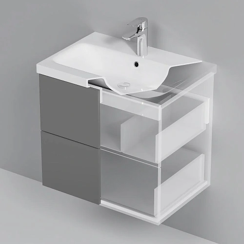 Тумба под раковину AM.PM Gem M90FHX06022GM подвесная, 60 см push-to-open, графит матовый Тумба под раковину AM.PM Gem M90FHX06022GM подвесная, 60 см push-to-open, графит матовый