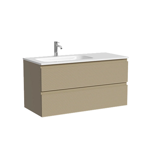 Тумба под раковину SANCOS Folk FL100LCP левая 995х445х500 капучино, подвесная Тумба под раковину SANCOS Folk FL100LCP левая 995х445х500 капучино, подвесная