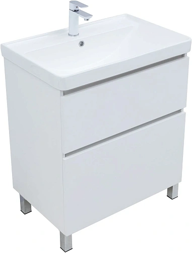 Тумба под раковину Aquanet Вега 70 00344122 напольная, белый глянец Тумба под раковину Aquanet Вега 70 00344122 напольная, белый глянец