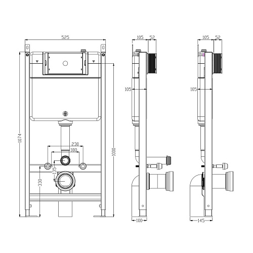 Инсталляция для унитаза Timo TWC-01 (525x105x1074) Инсталляция для унитаза Timo TWC-01 (525x105x1074)