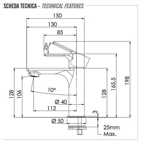 Смеситель для раковины Remer Energy EY12NO, черный матовый Смеситель для раковины Remer Energy EY12NO, черный матовый