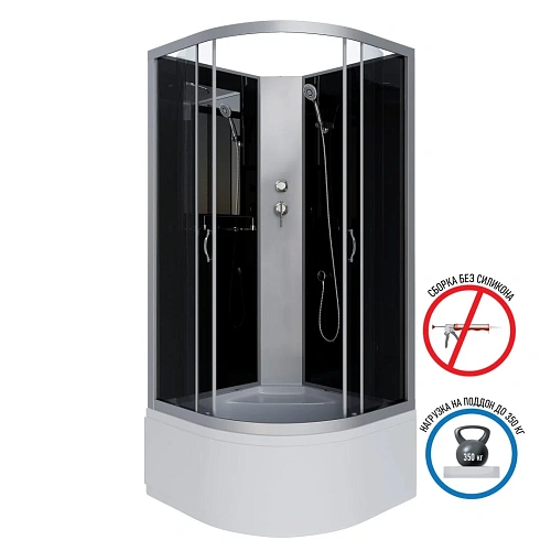 Душевая кабина Niagara Classic NG-2508-14BK (900х900х2000) высокий поддон (40см) стекло тонированное 25081434BK Душевая кабина Niagara Classic NG-2508-14BK (900х900х2000) высокий поддон (40см) стекло тонированное 25081434BK