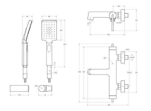 Смеситель для ванны BelBagno ACQUA-VASM/DFS-CRM хром Смеситель для ванны BelBagno ACQUA-VASM/DFS-CRM хром
