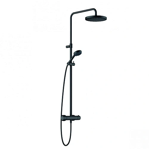 Душевая система Kludi Logo DUAL SHOWER SYSTEM с термостатом, черный матовый 6808239-00 Душевая система Kludi Logo DUAL SHOWER SYSTEM с термостатом, черный матовый 6808239-00
