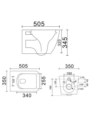 Унитаз подвесной Wonzon & Woghand RONA безободковый, серый матовый (WW-UP2216-MG) Унитаз подвесной Wonzon & Woghand RONA безободковый, серый матовый (WW-UP2216-MG)