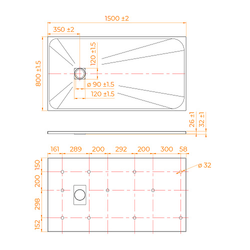 Душевой поддон RGW TSS-W 800x1500 мм 553502815-01 прямоугольный Душевой поддон RGW TSS-W 800x1500 мм 553502815-01 прямоугольный