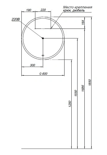 Зеркало Aquanet Арт 60 RGB LED 00336635 Зеркало Aquanet Арт 60 RGB LED 00336635