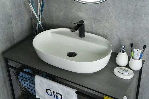 Раковина Gid Wm1346 51192 накладная белая матовая 61x41x14 Раковина Gid Wm1346 51192 накладная белая матовая 61x41x14