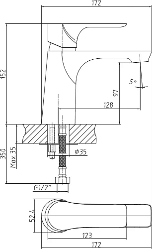 Смеситель для раковины STWORKI Берген BER-01cr хром 568710 Смеситель для раковины STWORKI Берген BER-01cr хром 568710