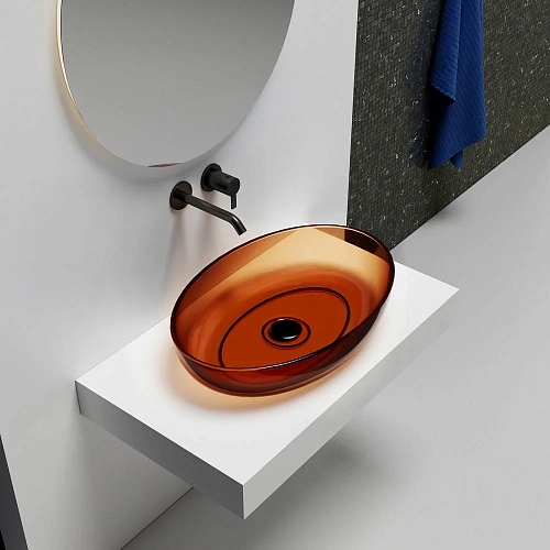 Раковина ABBER Kristall AT2801Opal прозрачная, накладная, коричневая Раковина ABBER Kristall AT2801Opal прозрачная, накладная, коричневая