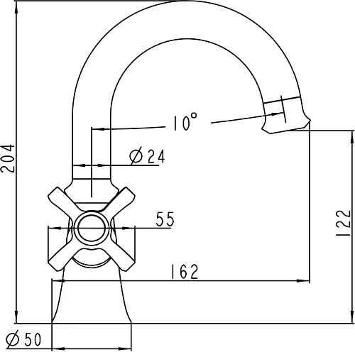 Смеситель для раковины Kaiser Carlson Lux 11211 Смеситель для раковины Kaiser Carlson Lux 11211