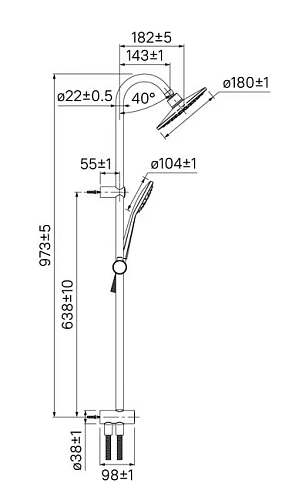 Душевая система Iddis Zodiac ZODSB1Fi76, хром Душевая система Iddis Zodiac ZODSB1Fi76, хром