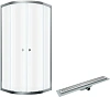 Душевой уголок DIWO Псков 90x90 профиль хром глянец с линейным трапом CK DRAIN AQPL10-60 Stick 60 см 594700