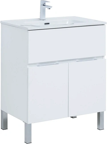 Тумба под раковину Aquanet Алвита New 70 1 ящик, 2 дверцы, белый матовый 00303901 Тумба под раковину Aquanet Алвита New 70 1 ящик, 2 дверцы, белый матовый 00303901