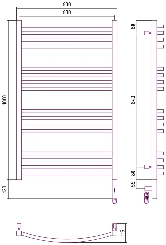 Полотенцесушитель электрический Сунержа Аркус 3.0 1000х600 МЭМ правый 03-5705-1060 Золото Полотенцесушитель электрический Сунержа Аркус 3.0 1000х600 МЭМ правый 03-5705-1060 Золото
