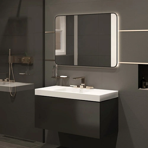 Зеркало DIWO Кострома 100 черное, с подсветкой светодиодной, инфракрасный выключатель, прямоугольное 543511 Зеркало DIWO Кострома 100 черное, с подсветкой светодиодной, инфракрасный выключатель, прямоугольное 543511