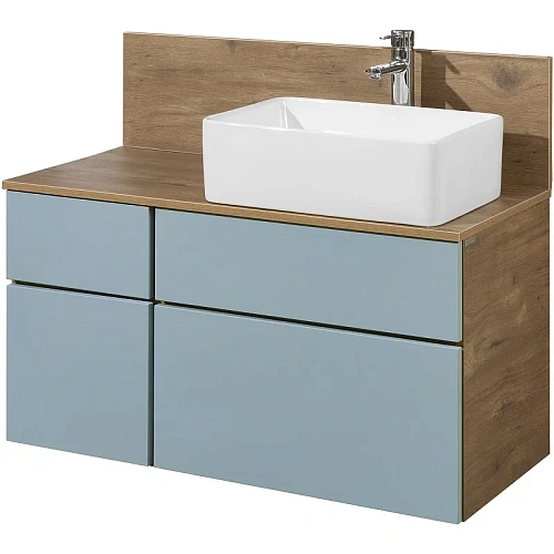 Тумба под раковину Aquaton Мишель 100 со столешницей, дуб рустикальный, фьорд 1A244101MIX30 Тумба под раковину Aquaton Мишель 100 со столешницей, дуб рустикальный, фьорд 1A244101MIX30