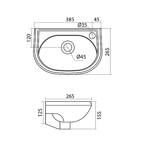 Раковина Santek Бриз 40 отверстие под смеситель справа 1WH110445 1.WH11.0.445 Раковина Santek Бриз 40 отверстие под смеситель справа 1WH110445 1.WH11.0.445