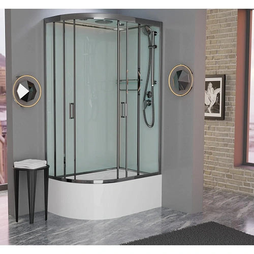 Душевая кабина Frank F412/2R Brilliant правосторонняя полированный хром профиль 120x80 189009 Душевая кабина Frank F412/2R Brilliant правосторонняя полированный хром профиль 120x80 189009