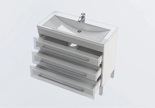 Тумба под раковину Aquanet Верона 100 белый (напольная 3 ящика) 00178471 Тумба под раковину Aquanet Верона 100 белый (напольная 3 ящика) 00178471