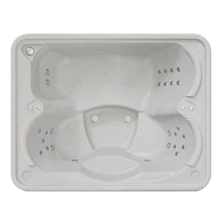 Мини бассейн Radomir Делюкс 1-30-0-0-4-053С серый мрамор, Gold, 2140х1680, рама-подставка, система слива, подголовники 3 шт., 27 гидромассажных форсунок, пневмокнопка 2 шт., регулятор воздуха 2 шт.