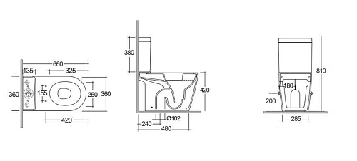 Унитаз напольный Kludi RESA R 23WCB0643 керамический, компакт Унитаз напольный Kludi RESA R 23WCB0643 керамический, компакт