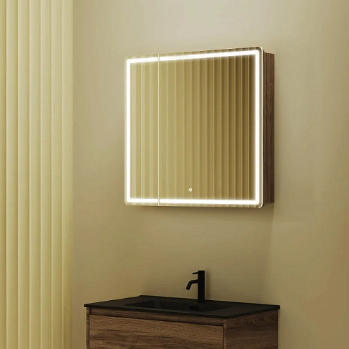 Зеркальный шкаф Sancos Mirror MI80ECH 790x150х740 мм, с LED подсветкой, дуб чарльстон Зеркальный шкаф Sancos Mirror MI80ECH 790x150х740 мм, с LED подсветкой, дуб чарльстон