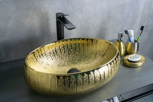 Раковина Gid 9030g 52234 накладная золотая 48x34x15 Раковина Gid 9030g 52234 накладная золотая 48x34x15