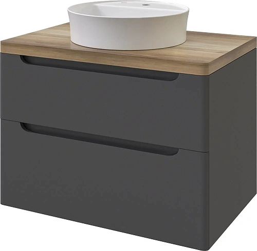 Тумба с раковиной STWORKI Берген 80 серая со светлой столешницей, Bocchi Slim Line 1599-061-0126 567 567235 Тумба с раковиной STWORKI Берген 80 серая со светлой столешницей, Bocchi Slim Line 1599-061-0126 567 567235