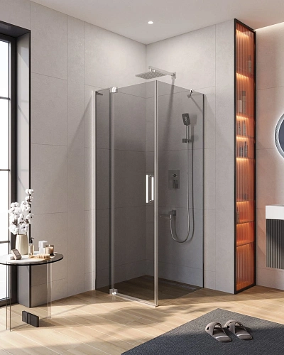 Душевой уголок CEZARES SLIDER-AH-1-80-80/90-GRIGIO-Cr 80-90x80см стекло тонированное (графит), профиль хром Душевой уголок CEZARES SLIDER-AH-1-80-80/90-GRIGIO-Cr 80-90x80см стекло тонированное (графит), профиль хром