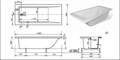 Ванна из искусственного камня BOGEMA SOFIX silk 1800х800 матовая VS18080M Ванна из искусственного камня BOGEMA SOFIX silk 1800х800 матовая VS18080M