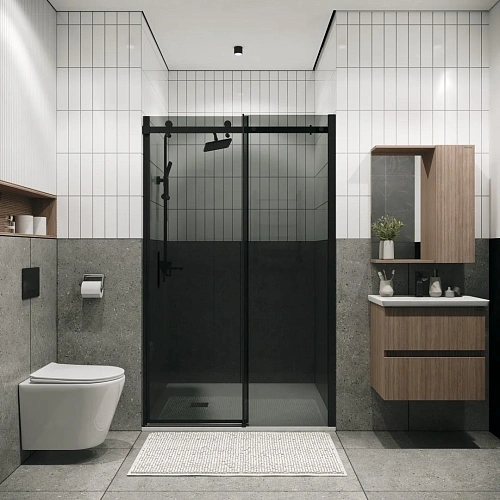 Душевая дверь GROSSMAN Classic 100.K33.04.130.21.10 (130x195) черный матовый, стекло тонированное Душевая дверь GROSSMAN Classic 100.K33.04.130.21.10 (130x195) черный матовый, стекло тонированное