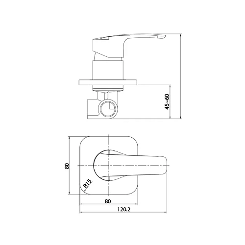 Смеситель для душа IDDIS Ray (RAYSB00i66) с одним выходом, встраиваемый Смеситель для душа IDDIS Ray (RAYSB00i66) с одним выходом, встраиваемый