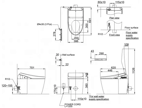 Унитаз приставной Toto Neorest CS989PVR#NW1 без сиденья, безободковый, Tornado, CeFiONtect Унитаз приставной Toto Neorest CS989PVR#NW1 без сиденья, безободковый, Tornado, CeFiONtect
