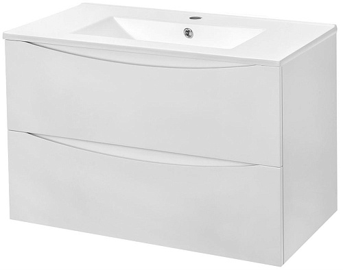Тумба под раковину Vincea Mia 800 подвесная, 2 выкатных ящика soft close, G.White VMC-2MC800GW Тумба под раковину Vincea Mia 800 подвесная, 2 выкатных ящика soft close, G.White VMC-2MC800GW