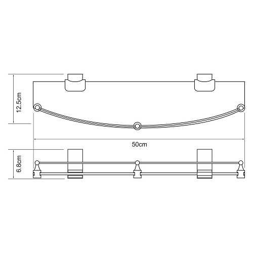 Полка WasserKRAFT Leine K-5044WHITE (ранее К-5024WHITE) стеклянная с бортиком белый/хром Полка WasserKRAFT Leine K-5044WHITE (ранее К-5024WHITE) стеклянная с бортиком белый/хром