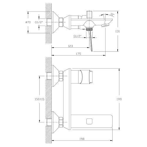 Смеситель для ванны Rossinka RS27-31 Смеситель для ванны Rossinka RS27-31